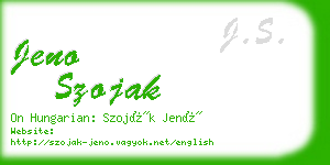 jeno szojak business card